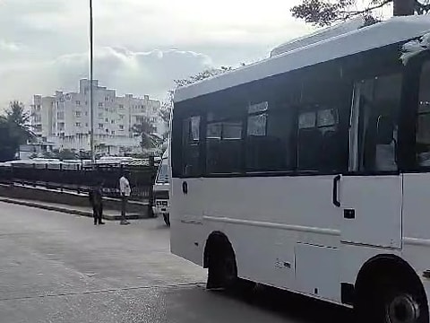 White staff bus from the Intracity Venki fleet